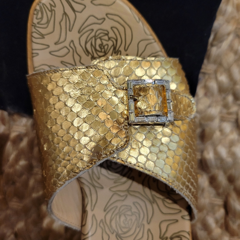 Taryn Rose Sandals With Rhinestone Buckles - Picture 2 of 10